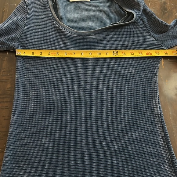 able the label Blue Waffle Knit Boho Faded T-Shirt Dress Size XL Embroidered - Picture 7 of 10